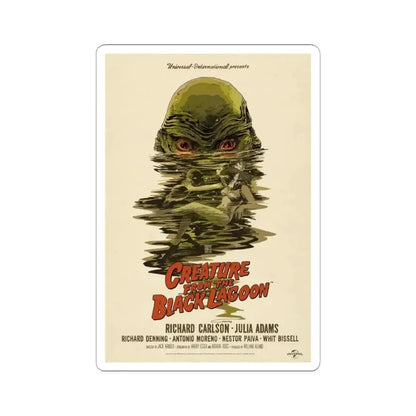 CREATURE FROM THE BLACK LAGOON (10) 1954 Movie Poster - STICKER Vinyl Kiss-Cut Decal 6 Inch White - The Sticker Space