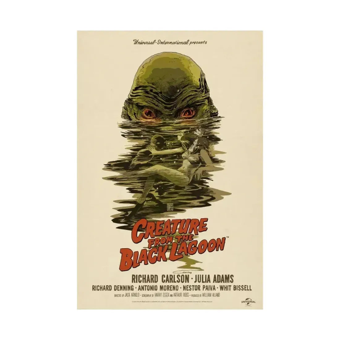 CREATURE FROM THE BLACK LAGOON (10) 1954 - Paper Movie Poster - The Sticker Space