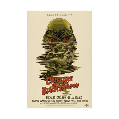 CREATURE FROM THE BLACK LAGOON (10) 1954 - Paper Movie Poster - The Sticker Space