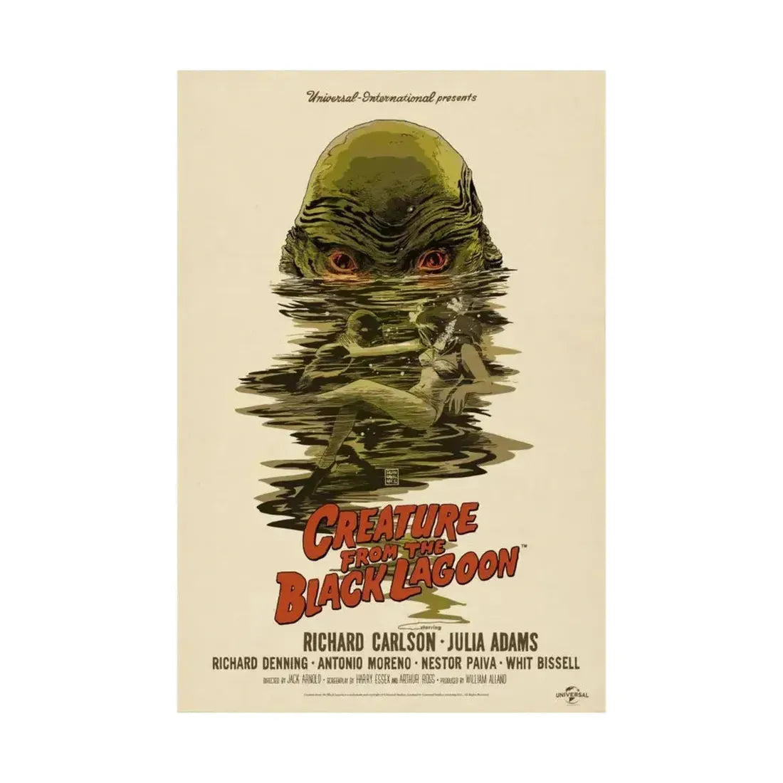 CREATURE FROM THE BLACK LAGOON (10) 1954 - Paper Movie Poster - The Sticker Space