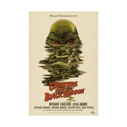 CREATURE FROM THE BLACK LAGOON (10) 1954 - Paper Movie Poster - The Sticker Space