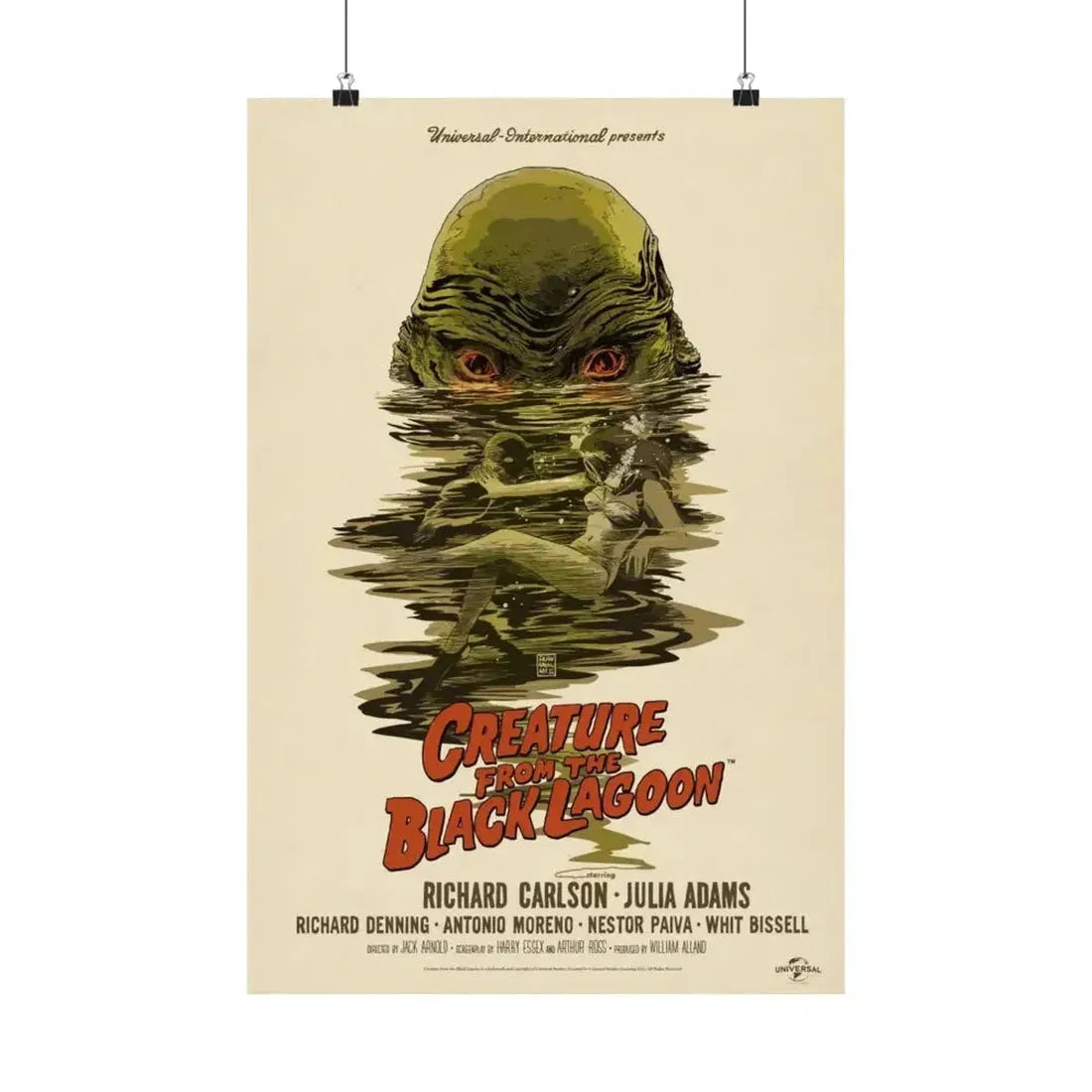 CREATURE FROM THE BLACK LAGOON (10) 1954 - Paper Movie Poster - The Sticker Space