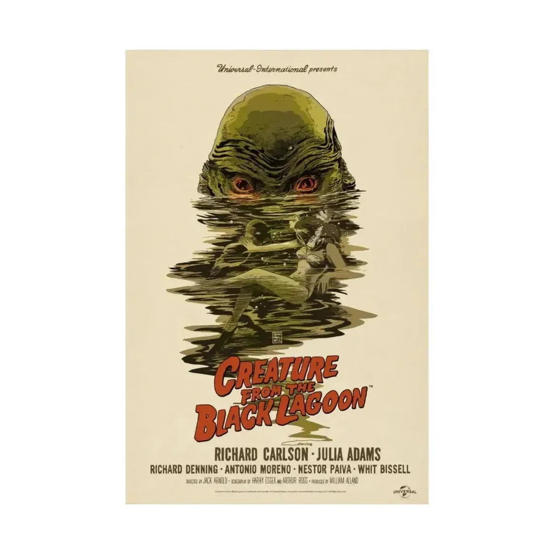 CREATURE FROM THE BLACK LAGOON (10) 1954 - Paper Movie Poster - The Sticker Space