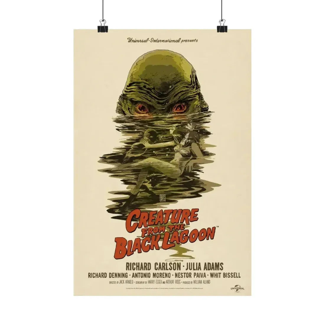 CREATURE FROM THE BLACK LAGOON (10) 1954 - Paper Movie Poster - The Sticker Space