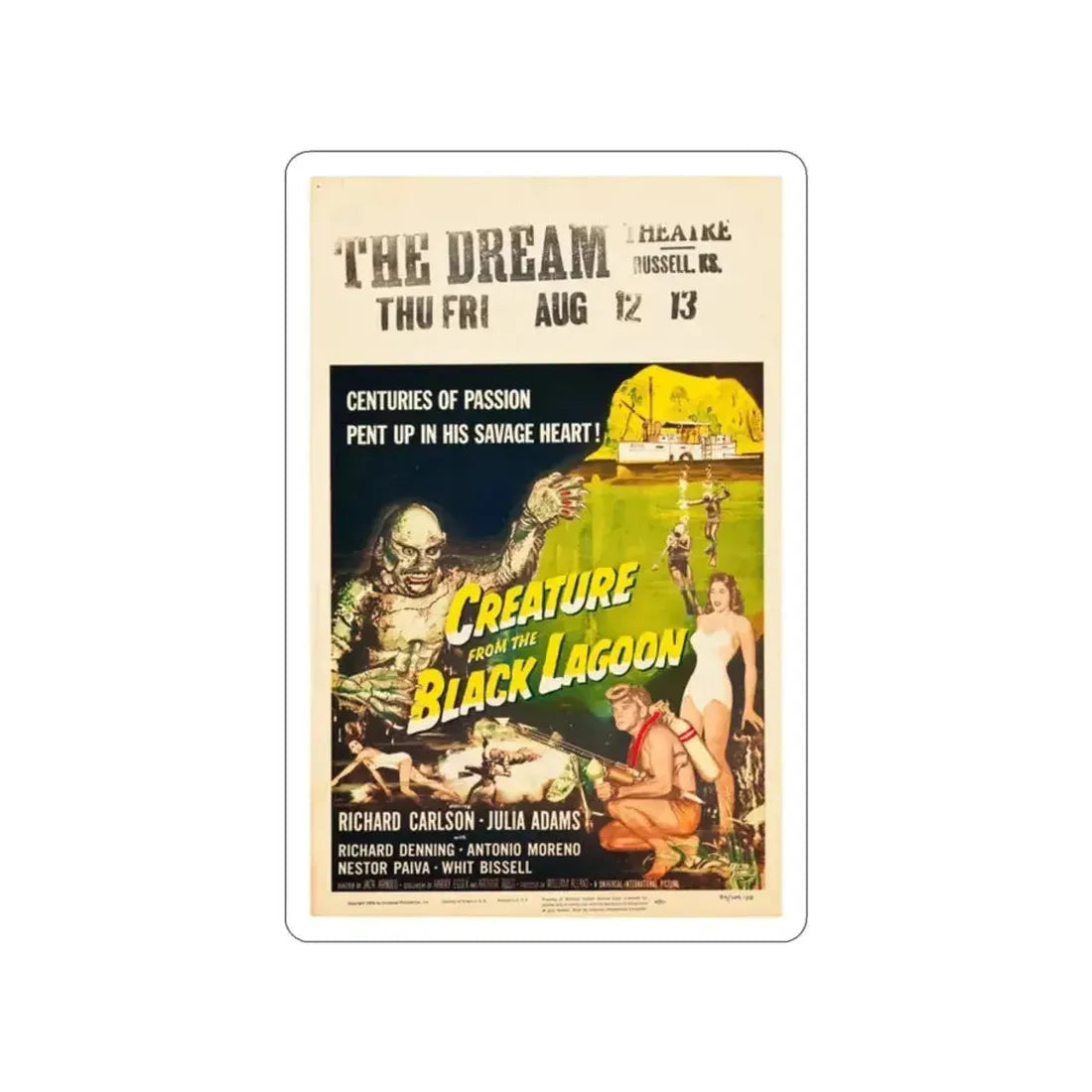 CREATURE FROM THE BLACK LAGOON (11) 1954 Movie Poster STICKER Vinyl Die-Cut Decal - The Sticker Space