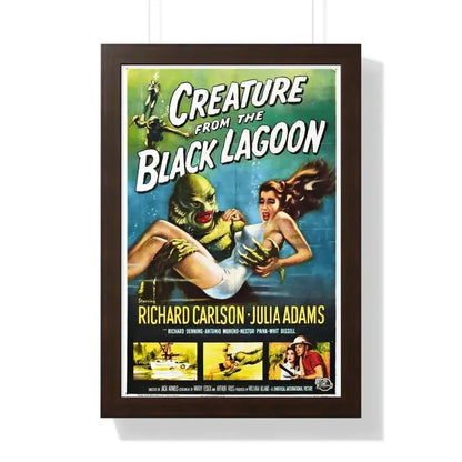 CREATURE FROM THE BLACK LAGOON 1954 - Framed Movie Poster 16″ x 24″ Walnut - The Sticker Space