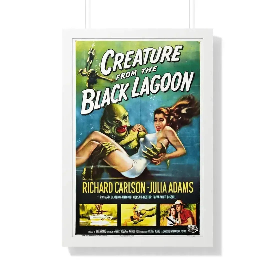 CREATURE FROM THE BLACK LAGOON 1954 - Framed Movie Poster 20" x 30" White - The Sticker Space