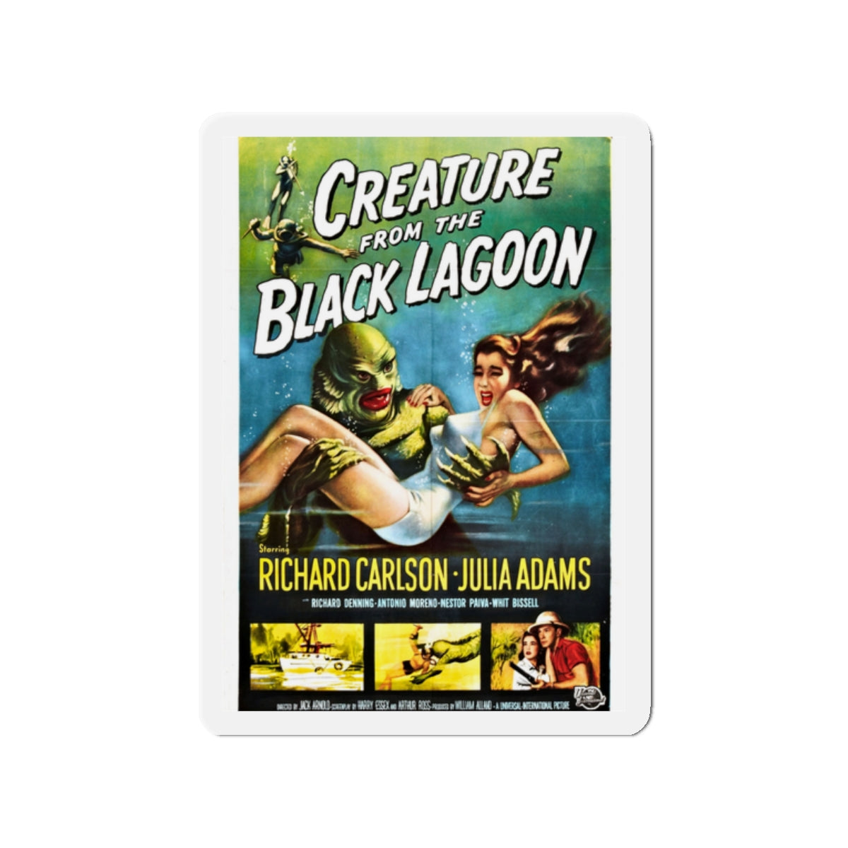 CREATURE FROM THE BLACK LAGOON 1954 Movie Poster - Die-Cut Magnet-2" x 2"-The Sticker Space