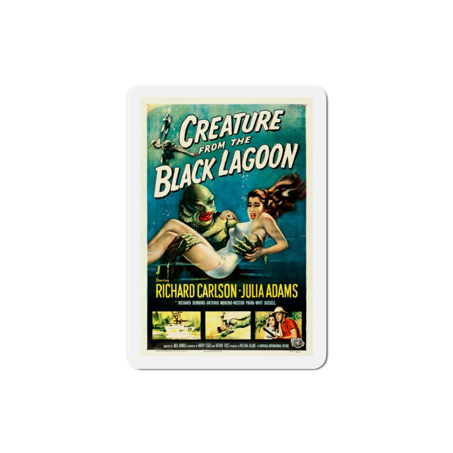 Creature from the Black Lagoon 1954 Movie Poster Die-Cut Magnet-3 Inch-The Sticker Space