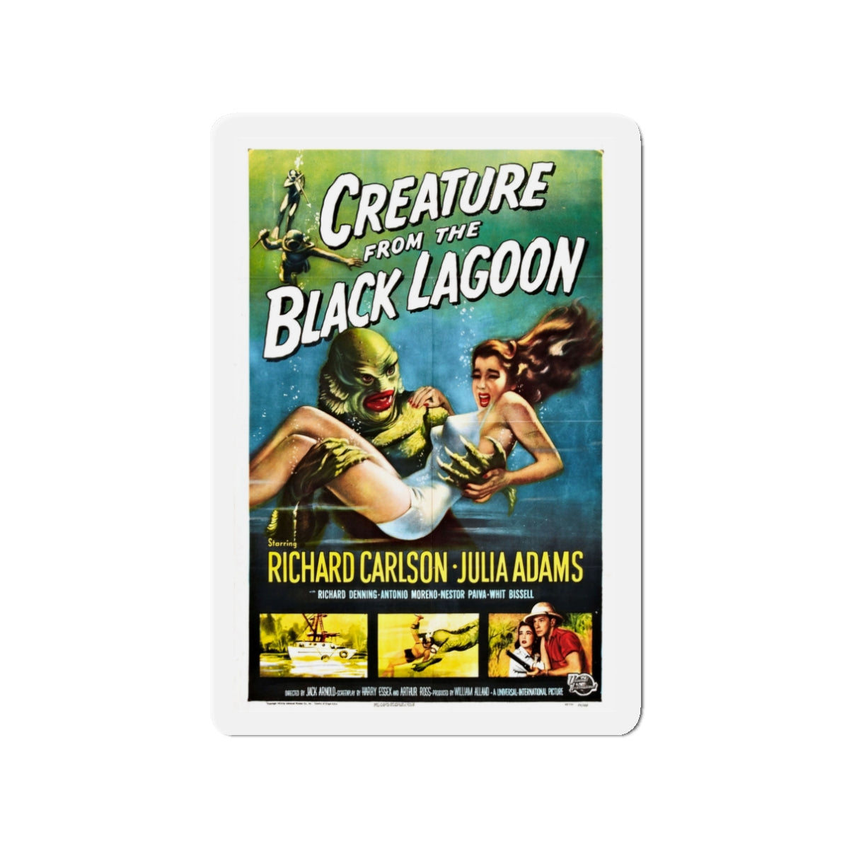 CREATURE FROM THE BLACK LAGOON 1954 Movie Poster - Die-Cut Magnet-3" x 3"-The Sticker Space