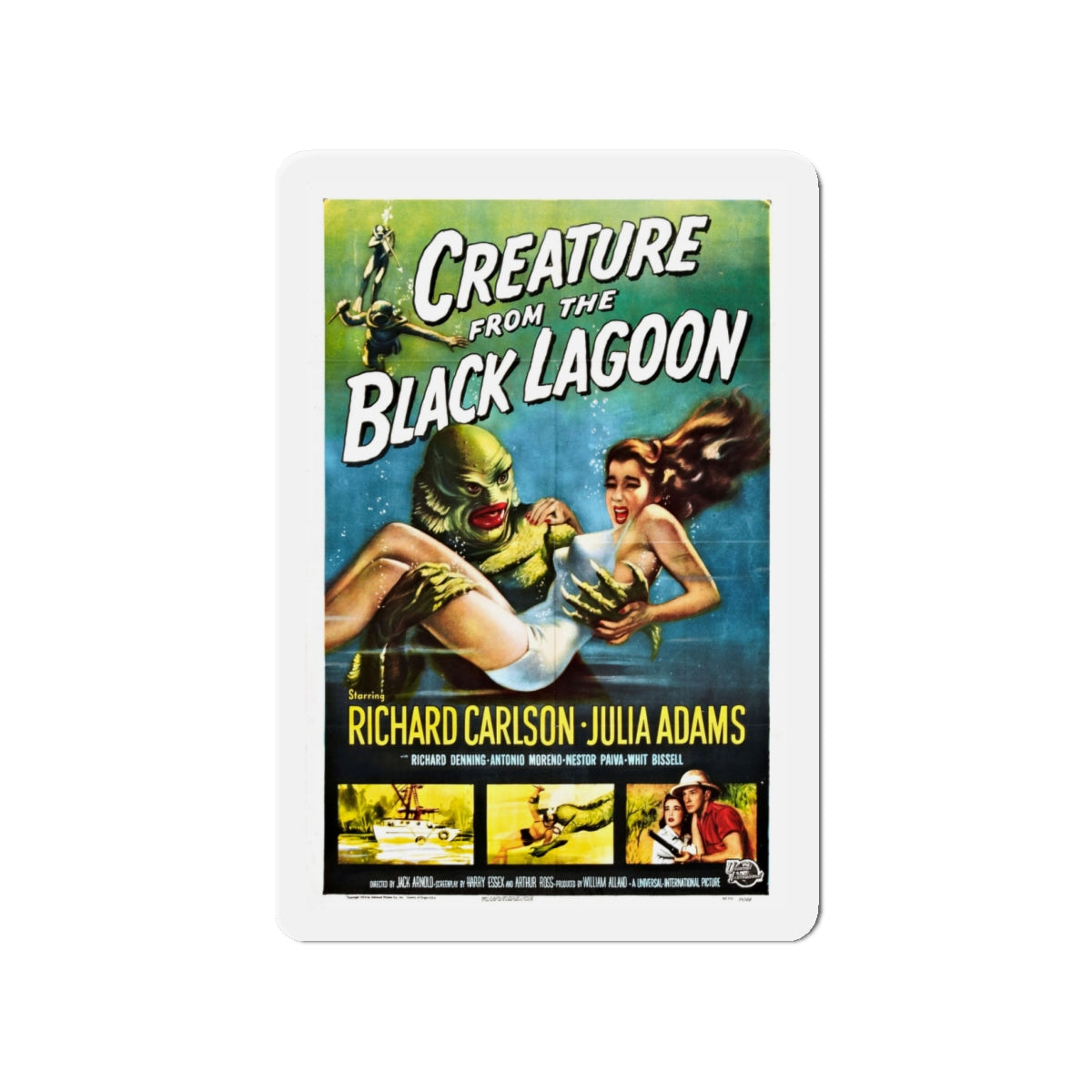 CREATURE FROM THE BLACK LAGOON 1954 Movie Poster - Die-Cut Magnet-4" x 4"-The Sticker Space