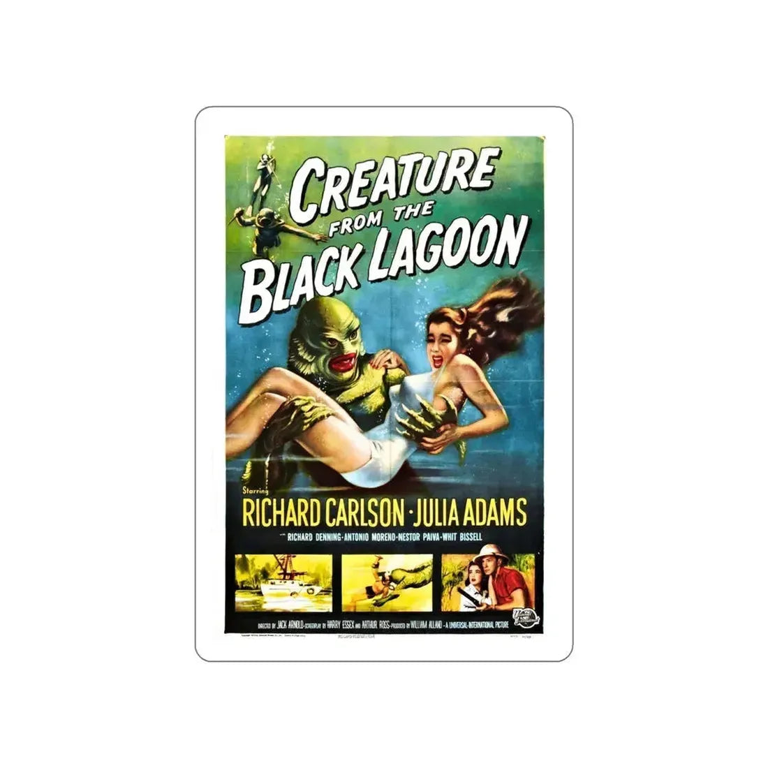 CREATURE FROM THE BLACK LAGOON 1954 Movie Poster STICKER Vinyl Die-Cut Decal 6 Inch - The Sticker Space