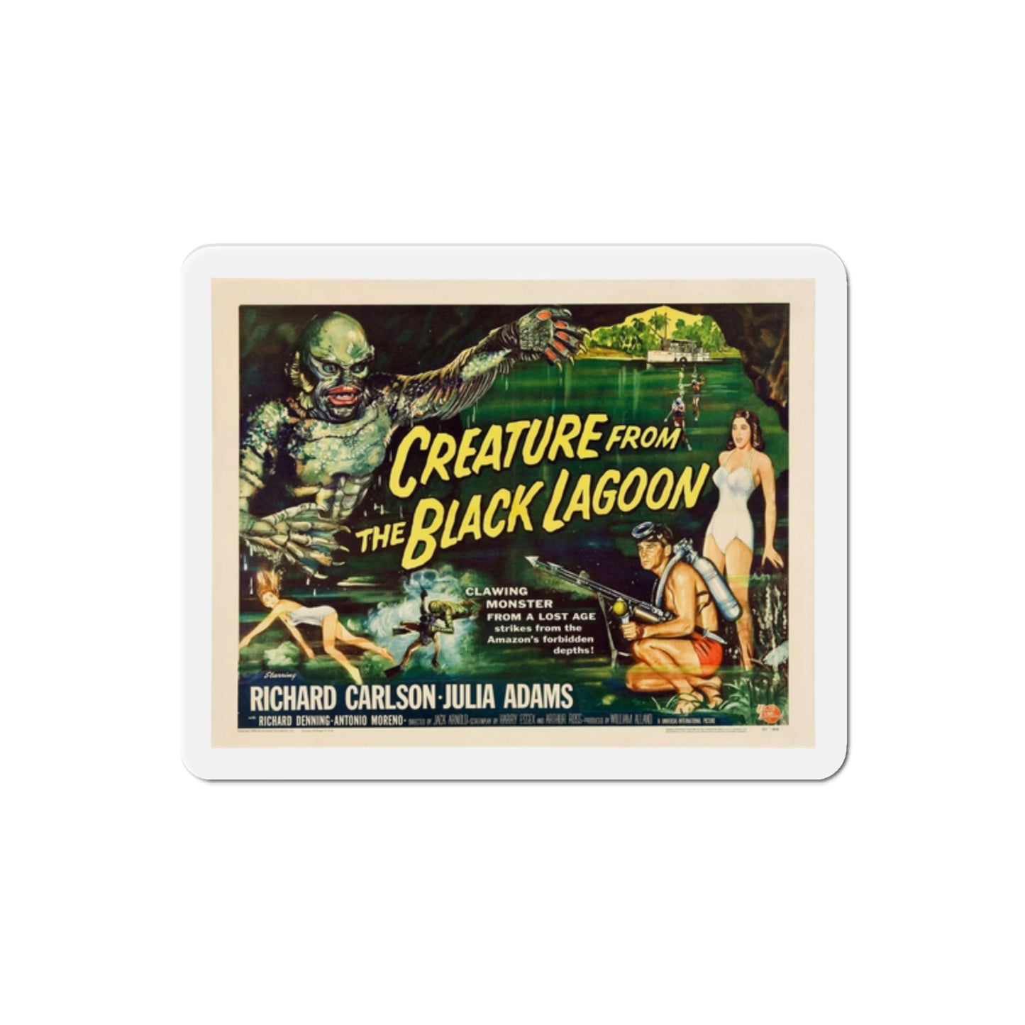 Creature from the Black Lagoon 1954 v2 Movie Poster Die-Cut Magnet-2 Inch-The Sticker Space