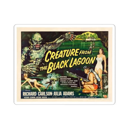 Creature from the Black Lagoon 1954 v2 Movie Poster - STICKER Vinyl Kiss-Cut Decal 3 Inch White - The Sticker Space