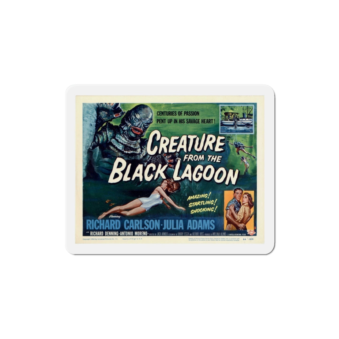 Creature from the Black Lagoon 1954 v3 Movie Poster Die-Cut Magnet-3 Inch-The Sticker Space