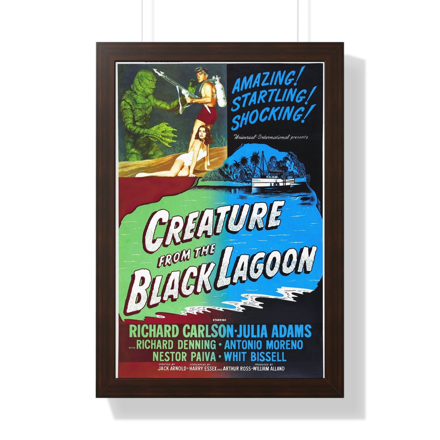 CREATURE FROM THE BLACK LAGOON (2) 1954 - Framed Movie Poster-16″ x 24″-The Sticker Space