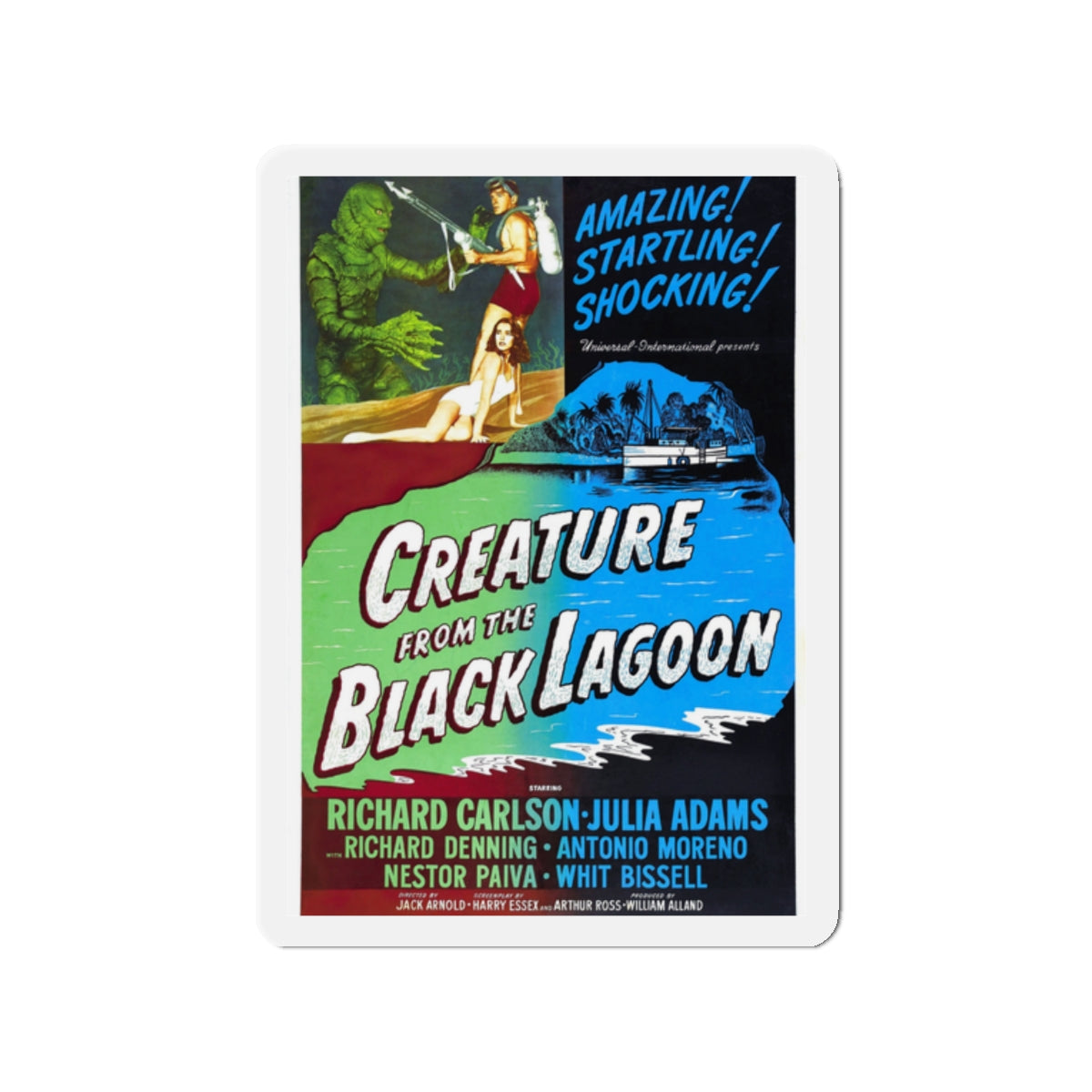 CREATURE FROM THE BLACK LAGOON (2) 1954 Movie Poster - Die-Cut Magnet-2" x 2"-The Sticker Space