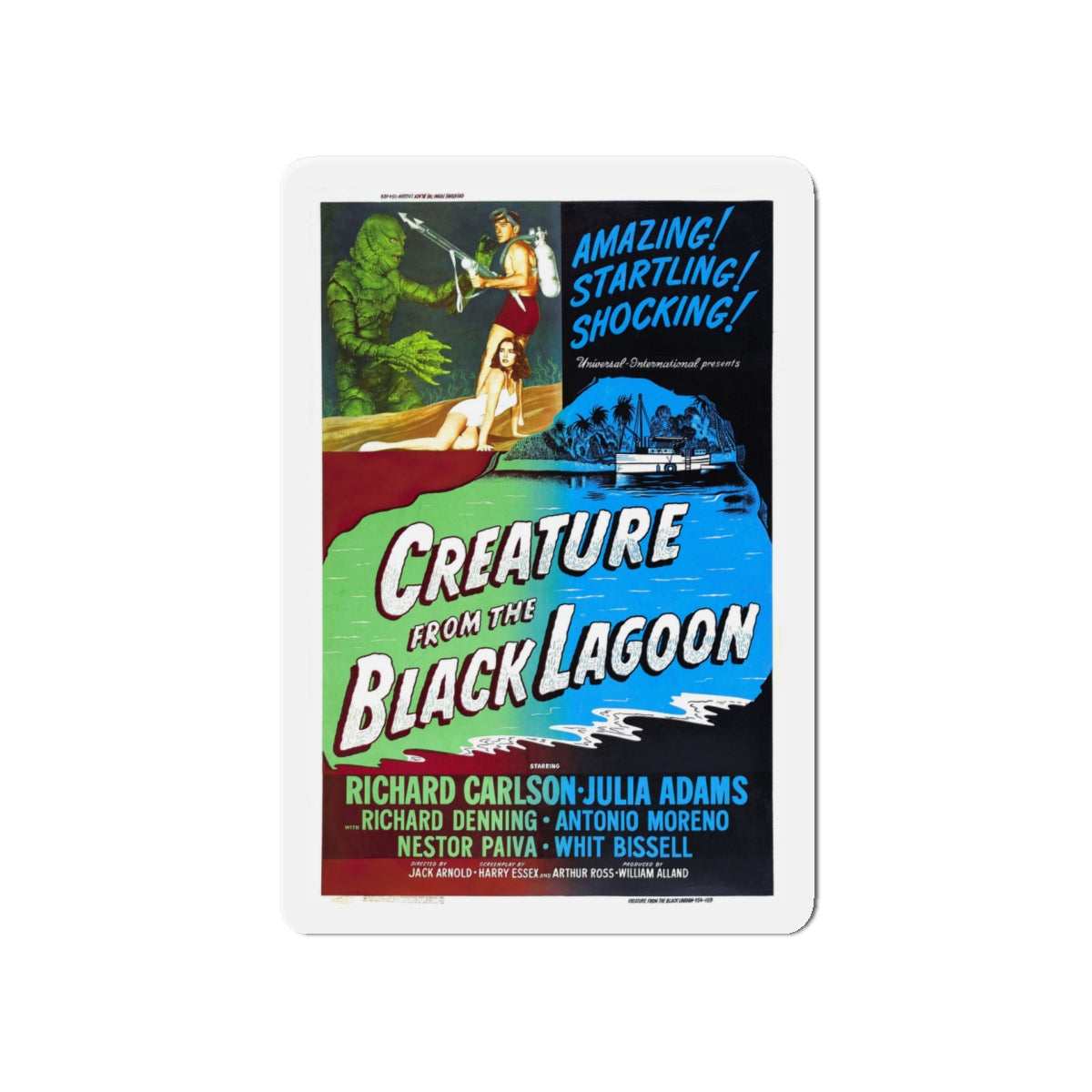 CREATURE FROM THE BLACK LAGOON (2) 1954 Movie Poster - Die-Cut Magnet-5" x 5"-The Sticker Space