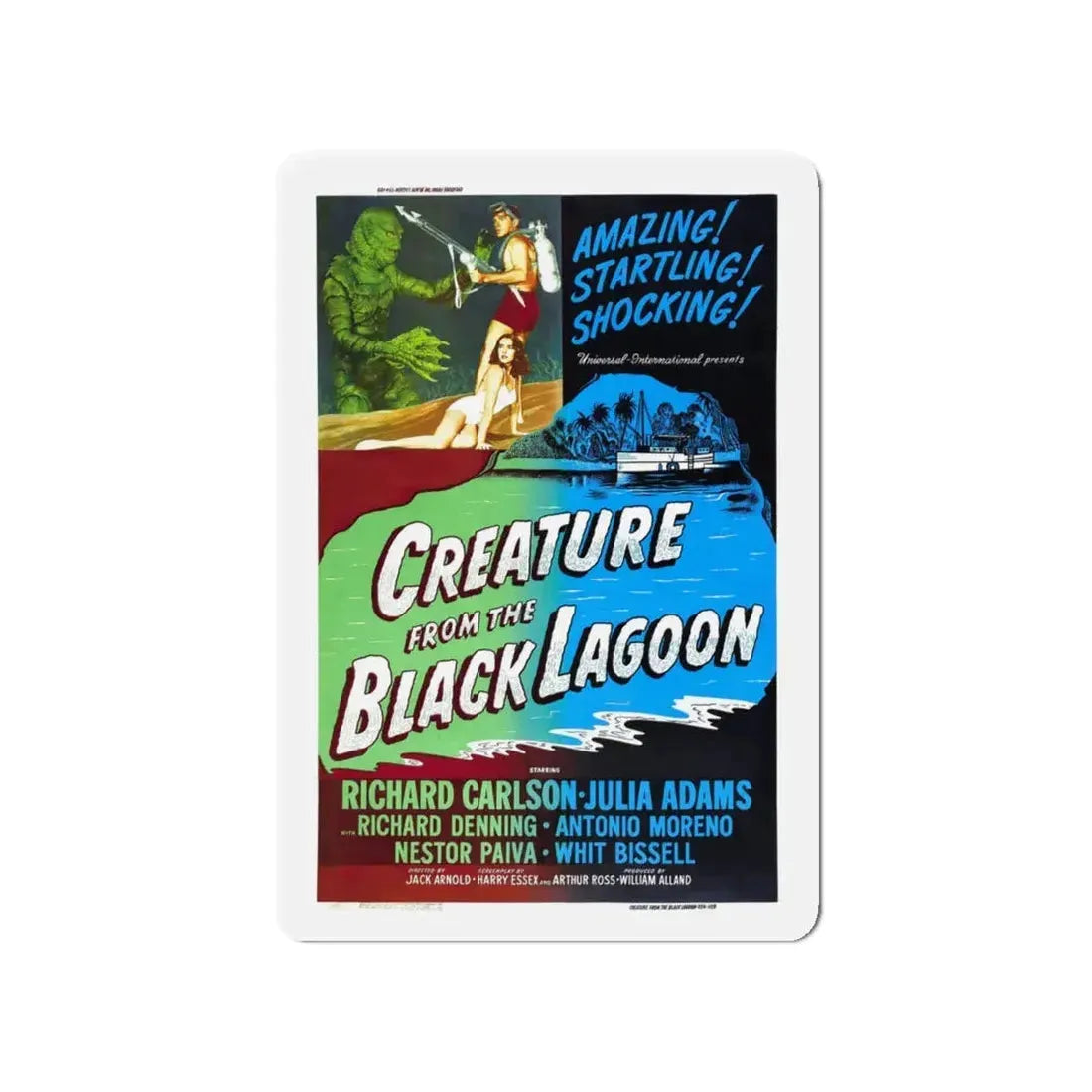 CREATURE FROM THE BLACK LAGOON (2) 1954 Movie Poster - Refrigerator Magnet 4 Inch - The Sticker Space