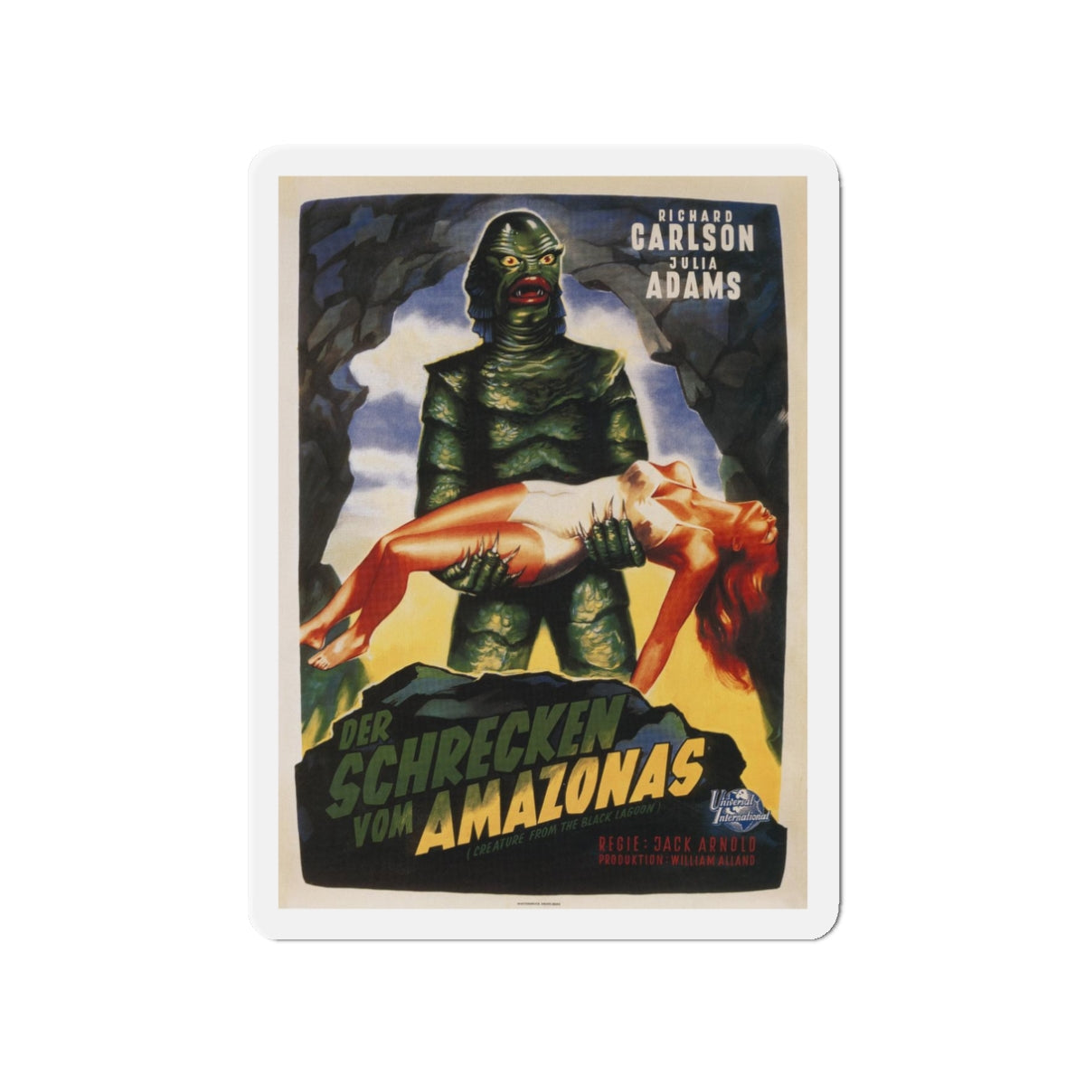 CREATURE FROM THE BLACK LAGOON (3) 1954 Movie Poster - Die-Cut Magnet-3" x 3"-The Sticker Space