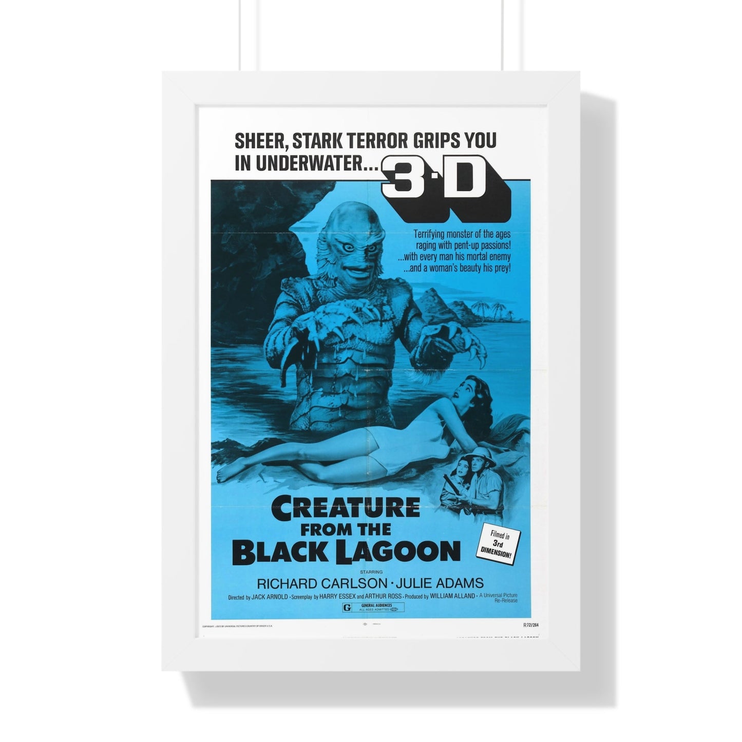 CREATURE FROM THE BLACK LAGOON (4) 1954 - Framed Movie Poster-16″ x 24″-The Sticker Space