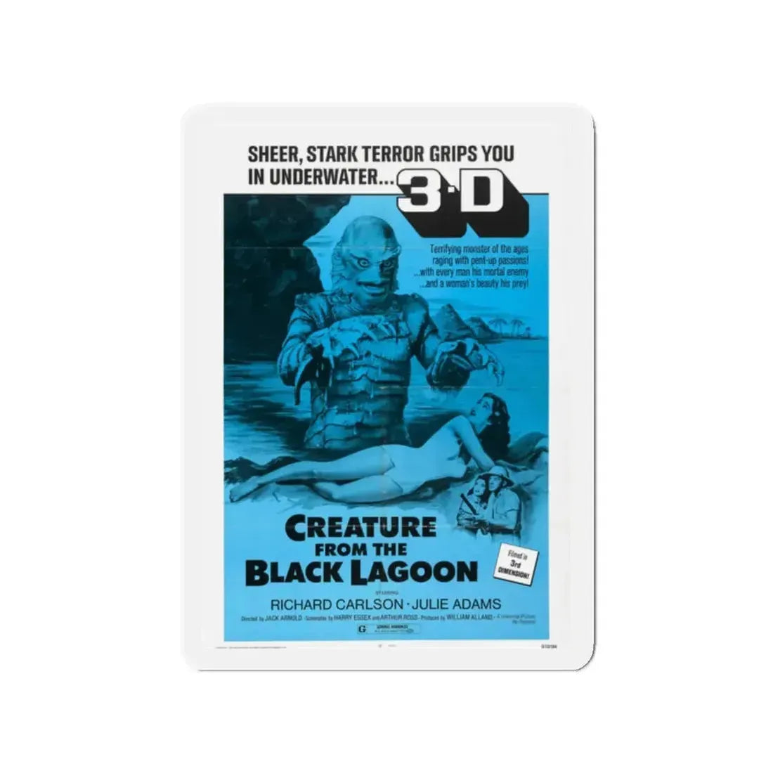 CREATURE FROM THE BLACK LAGOON (4) 1954 Movie Poster - Refrigerator Magnet 2 Inch - The Sticker Space