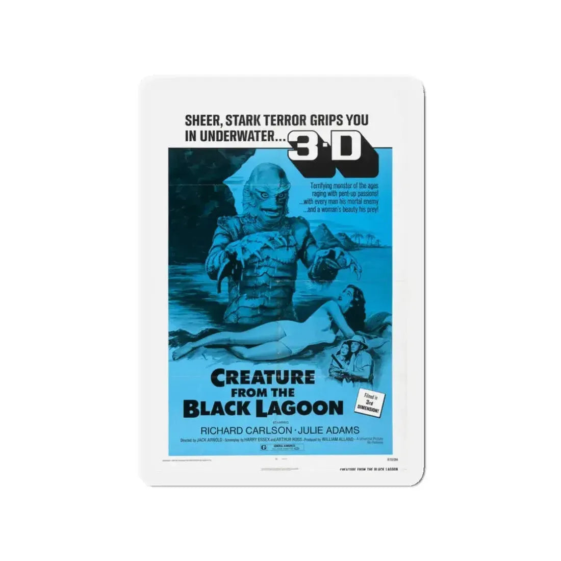 CREATURE FROM THE BLACK LAGOON (4) 1954 Movie Poster - Refrigerator Magnet 3 Inch - The Sticker Space