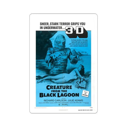 CREATURE FROM THE BLACK LAGOON (4) 1954 Movie Poster - STICKER Vinyl Kiss-Cut Decal 6 Inch White - The Sticker Space
