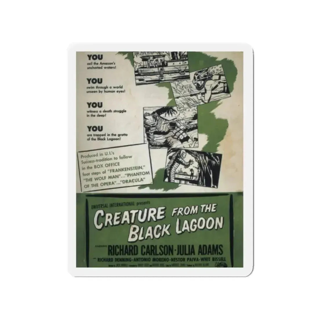CREATURE FROM THE BLACK LAGOON (6) 1954 Movie Poster - Refrigerator Magnet 2 Inch - The Sticker Space