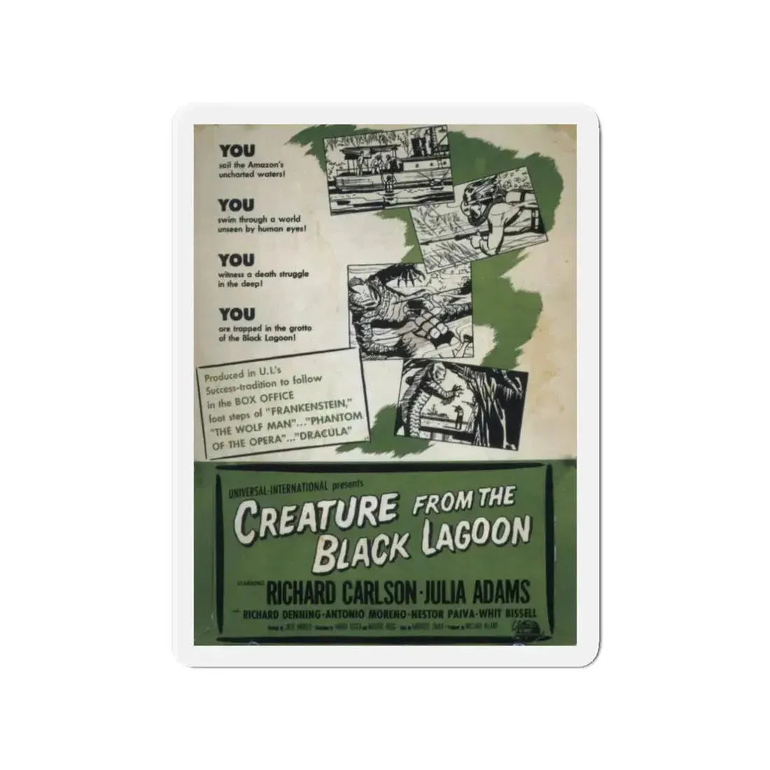 CREATURE FROM THE BLACK LAGOON (6) 1954 Movie Poster - Refrigerator Magnet 3 Inch - The Sticker Space