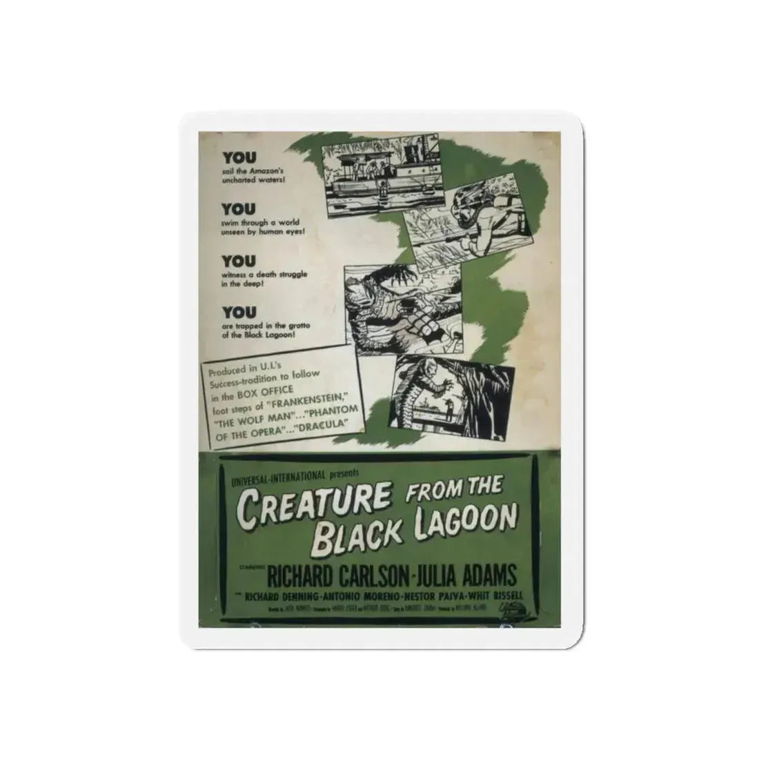 CREATURE FROM THE BLACK LAGOON (6) 1954 Movie Poster - Refrigerator Magnet 5 Inch - The Sticker Space