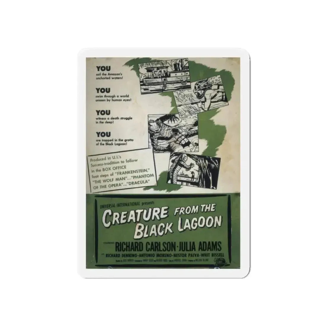 CREATURE FROM THE BLACK LAGOON (6) 1954 Movie Poster - Refrigerator Magnet 6 Inch - The Sticker Space