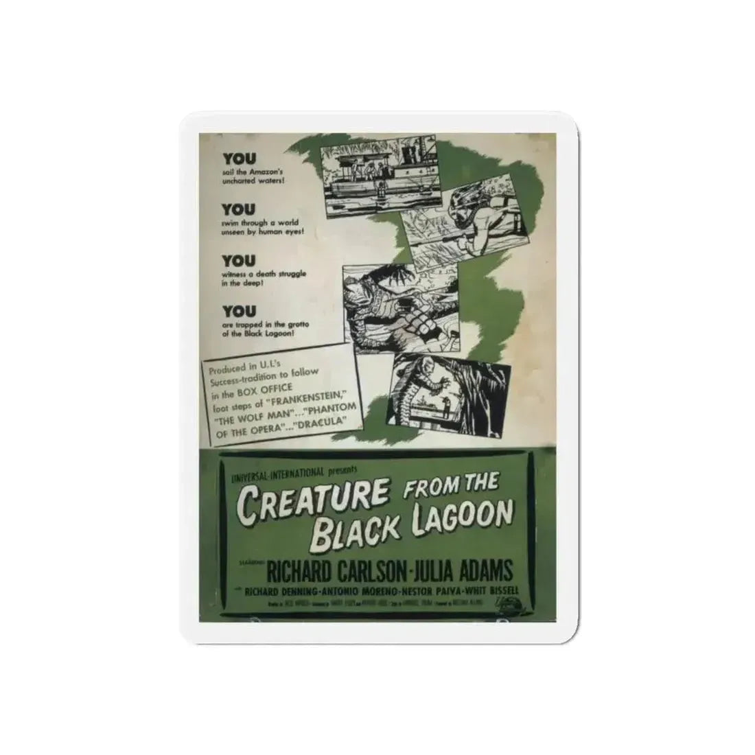 CREATURE FROM THE BLACK LAGOON (6) 1954 Movie Poster - Refrigerator Magnet - The Sticker Space