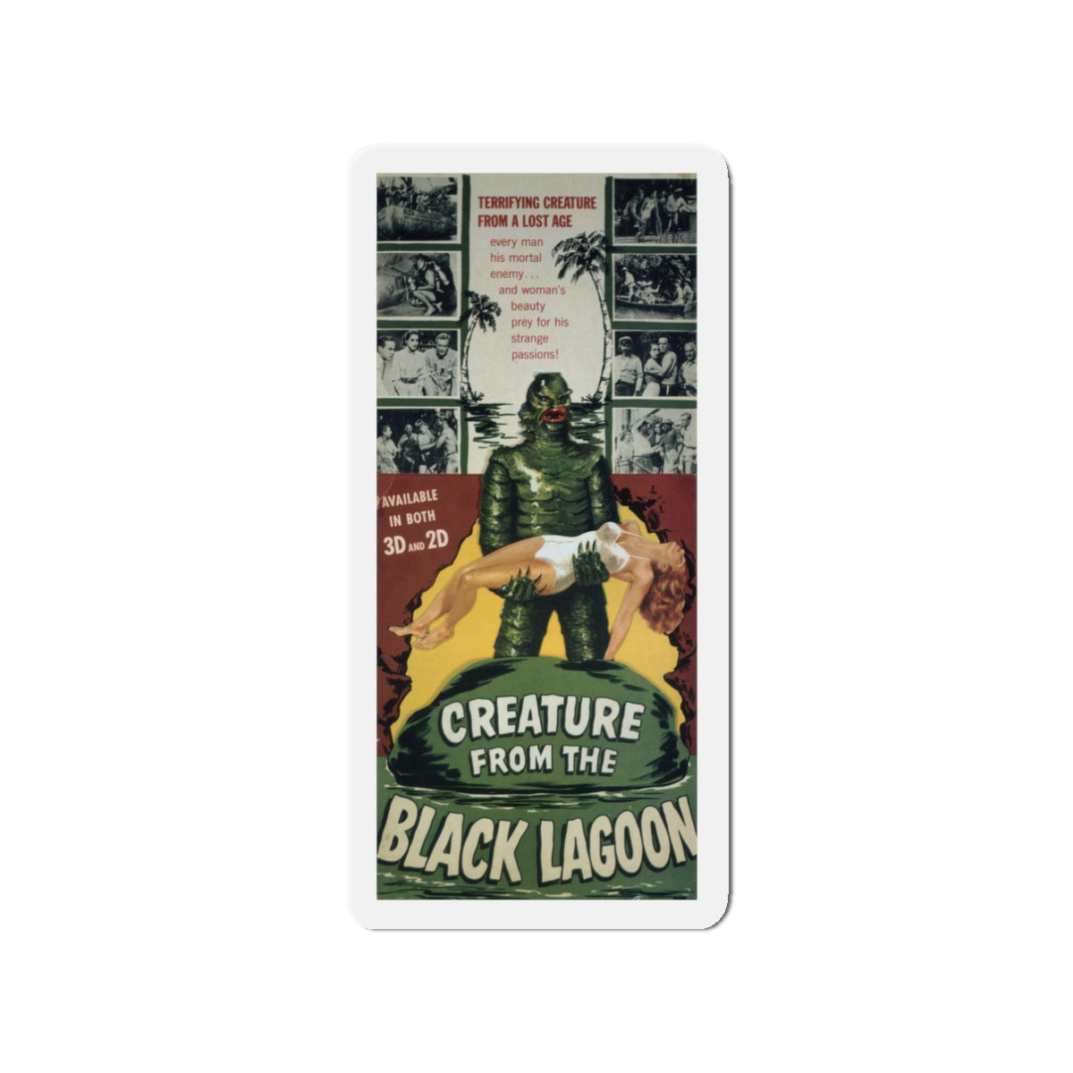 CREATURE FROM THE BLACK LAGOON (7) 1954 Movie Poster - Die-Cut Magnet-3" x 3"-The Sticker Space