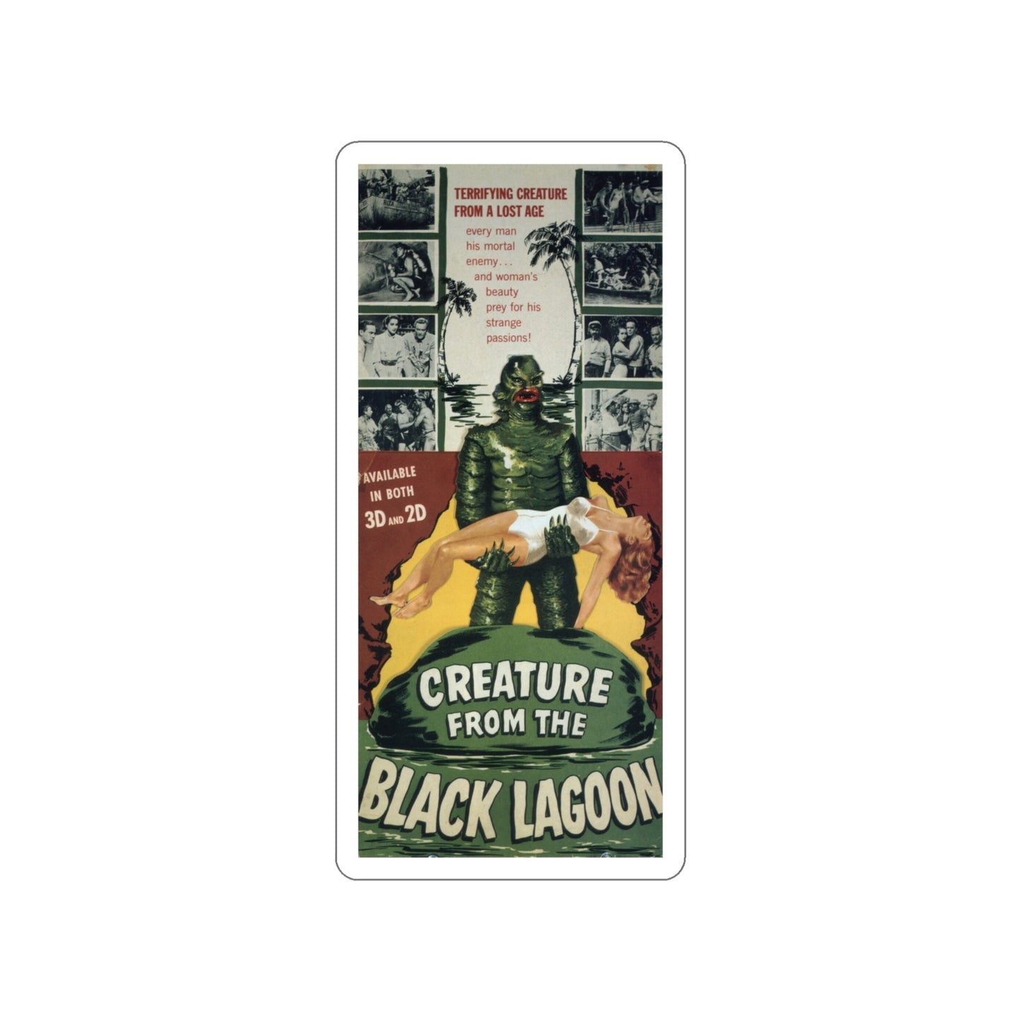 CREATURE FROM THE BLACK LAGOON (7) 1954 Movie Poster STICKER Vinyl Die-Cut Decal-4 Inch-The Sticker Space