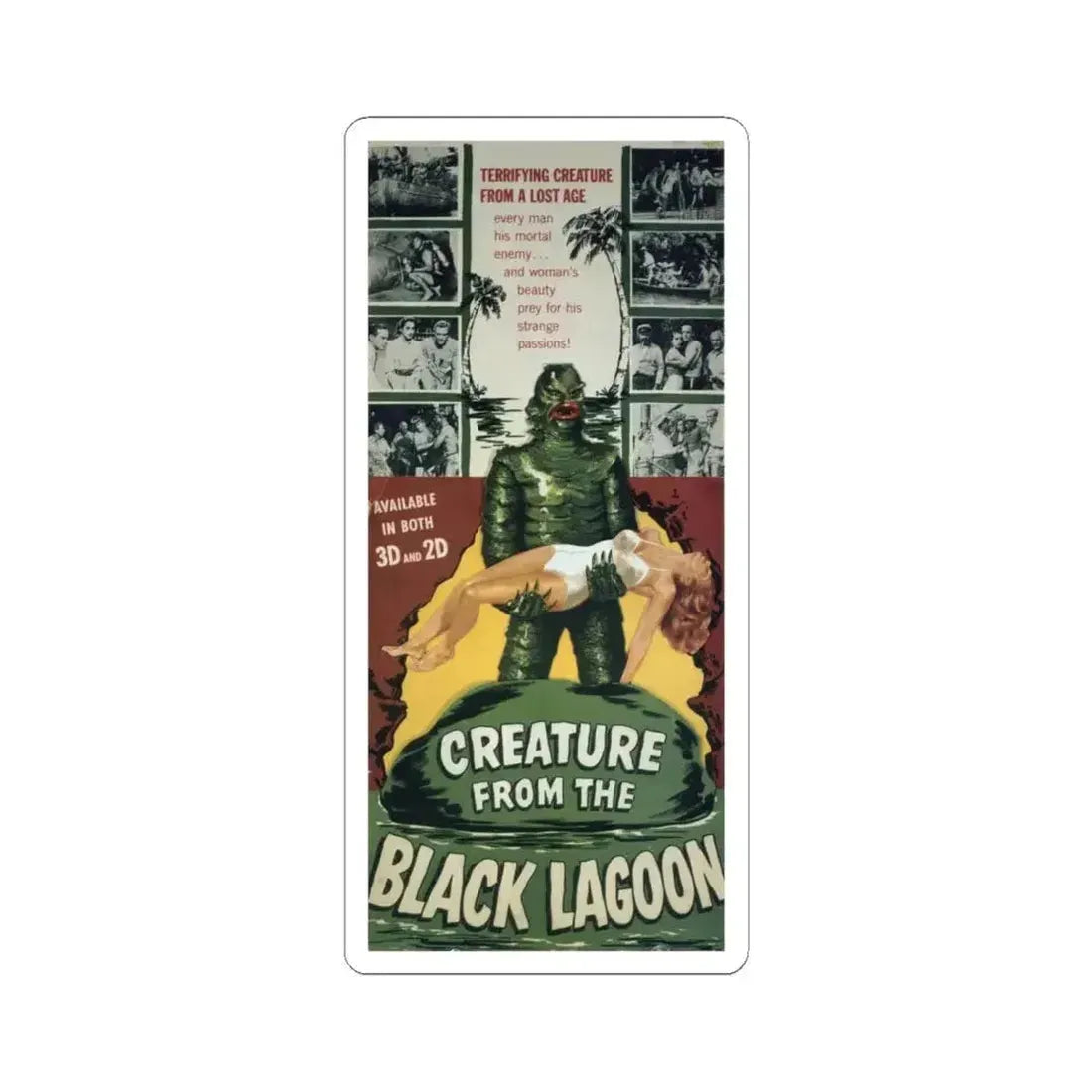 CREATURE FROM THE BLACK LAGOON (7) 1954 Movie Poster - STICKER Vinyl Kiss-Cut Decal 6 Inch White - The Sticker Space