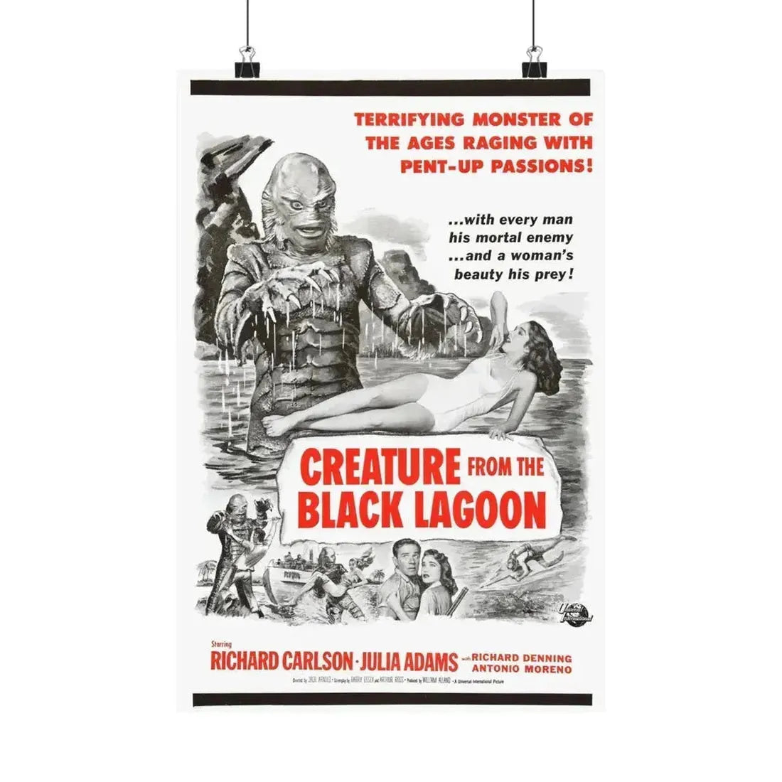 CREATURE FROM THE BLACK LAGOON (8) 1954 - Paper Movie Poster 12″ x 18″ Matte - The Sticker Space