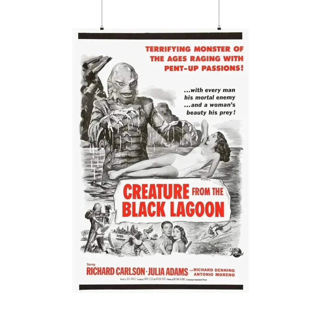 CREATURE FROM THE BLACK LAGOON (8) 1954 - Paper Movie Poster - The Sticker Space