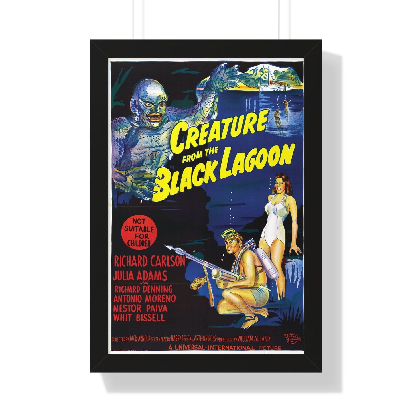 CREATURE FROM THE BLACK LAGOON (9) 1954 - Framed Movie Poster-16″ x 24″-The Sticker Space