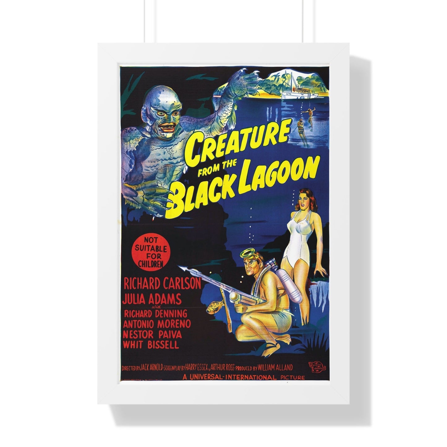 CREATURE FROM THE BLACK LAGOON (9) 1954 - Framed Movie Poster-16″ x 24″-The Sticker Space