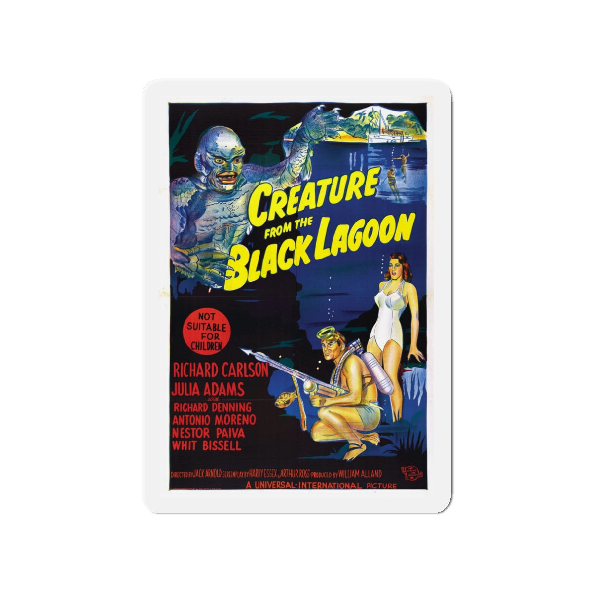 CREATURE FROM THE BLACK LAGOON (9) 1954 Movie Poster - Die-Cut Magnet-3" x 3"-The Sticker Space