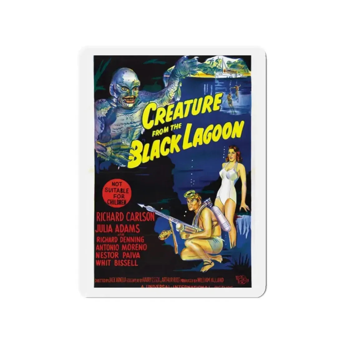 CREATURE FROM THE BLACK LAGOON (9) 1954 Movie Poster - Refrigerator Magnet - The Sticker Space