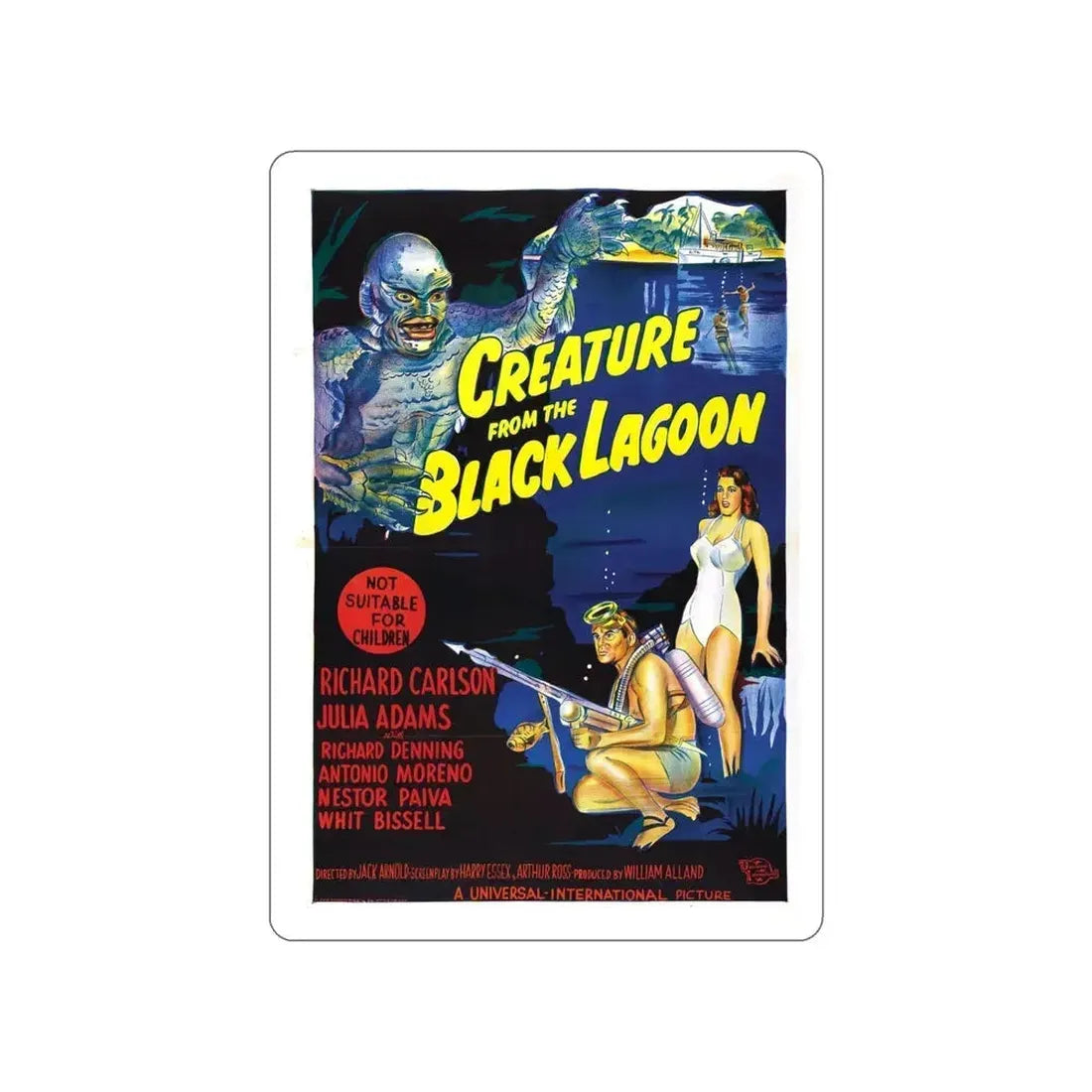 CREATURE FROM THE BLACK LAGOON (9) 1954 Movie Poster STICKER Vinyl Die-Cut Decal 6 Inch - The Sticker Space