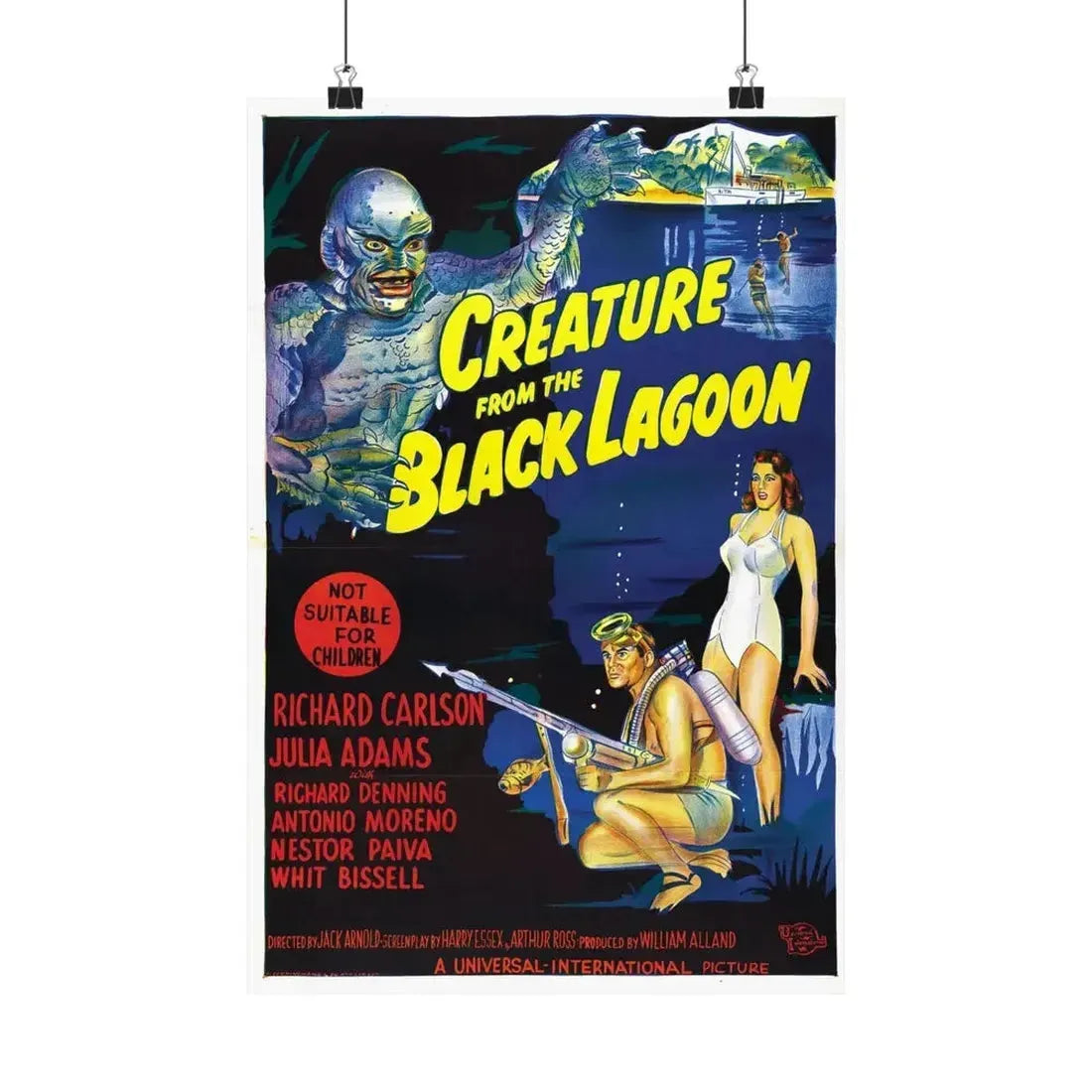 CREATURE FROM THE BLACK LAGOON (9) 1954 - Paper Movie Poster - The Sticker Space