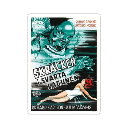 CREATURE FROM THE BLACK LAGOON (FOREIGN) 1954 Movie Poster - STICKER Vinyl Kiss-Cut Decal 2 Inch White - The Sticker Space