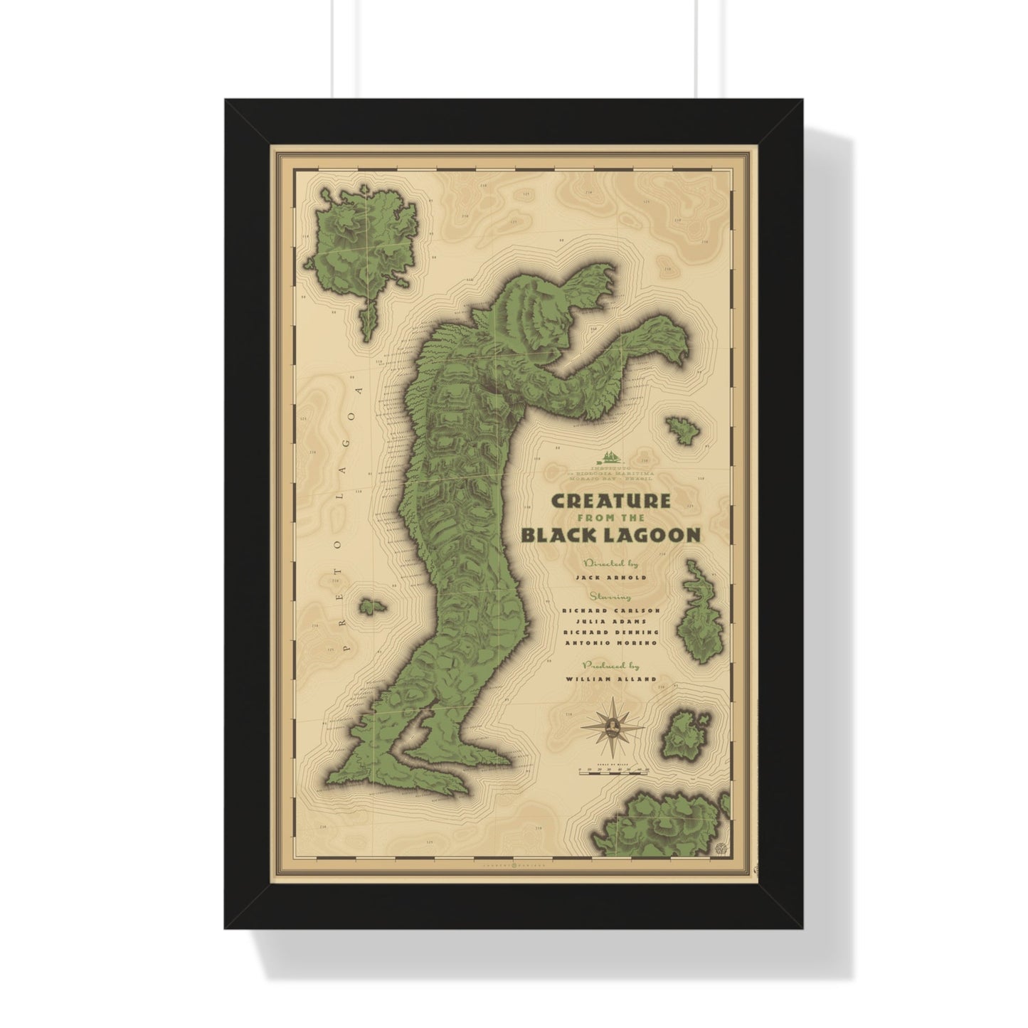 CREATURE FROM THE BLACK LAGOON (MONDO) 1954 - Framed Movie Poster-16″ x 24″-The Sticker Space