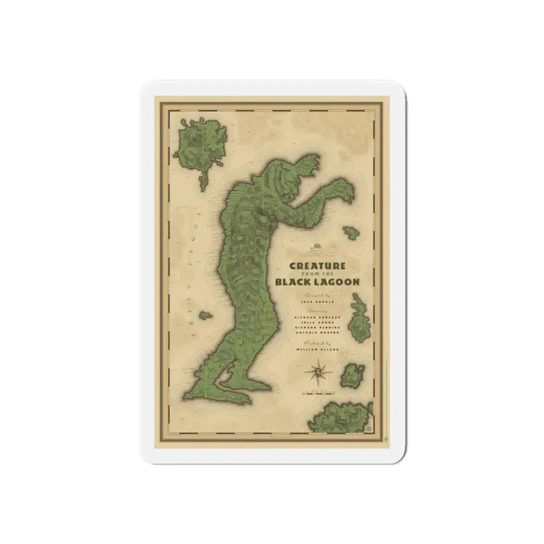 CREATURE FROM THE BLACK LAGOON (MONDO) 1954 Movie Poster - Refrigerator Magnet 6 Inch - The Sticker Space