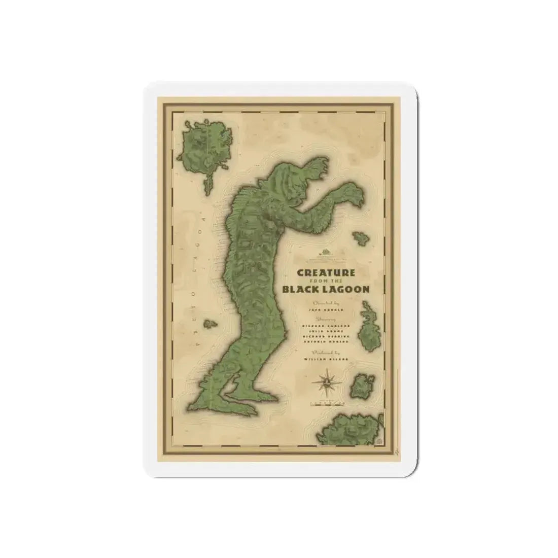 CREATURE FROM THE BLACK LAGOON (MONDO) 1954 Movie Poster - Refrigerator Magnet - The Sticker Space