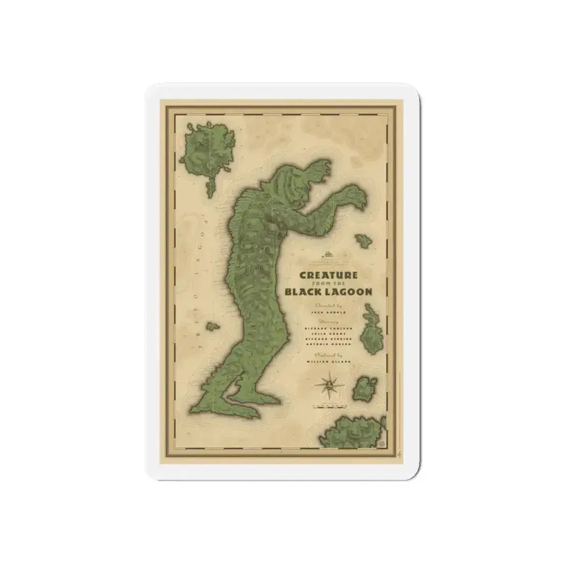 CREATURE FROM THE BLACK LAGOON (MONDO) 1954 Movie Poster - Refrigerator Magnet - The Sticker Space