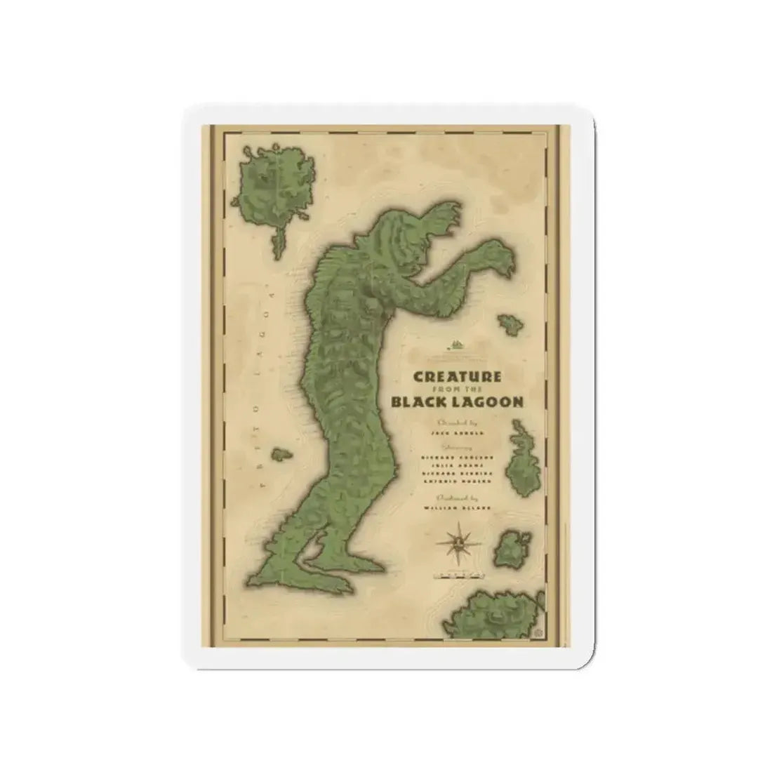 CREATURE FROM THE BLACK LAGOON (MONDO) 1954 Movie Poster - Refrigerator Magnet - The Sticker Space